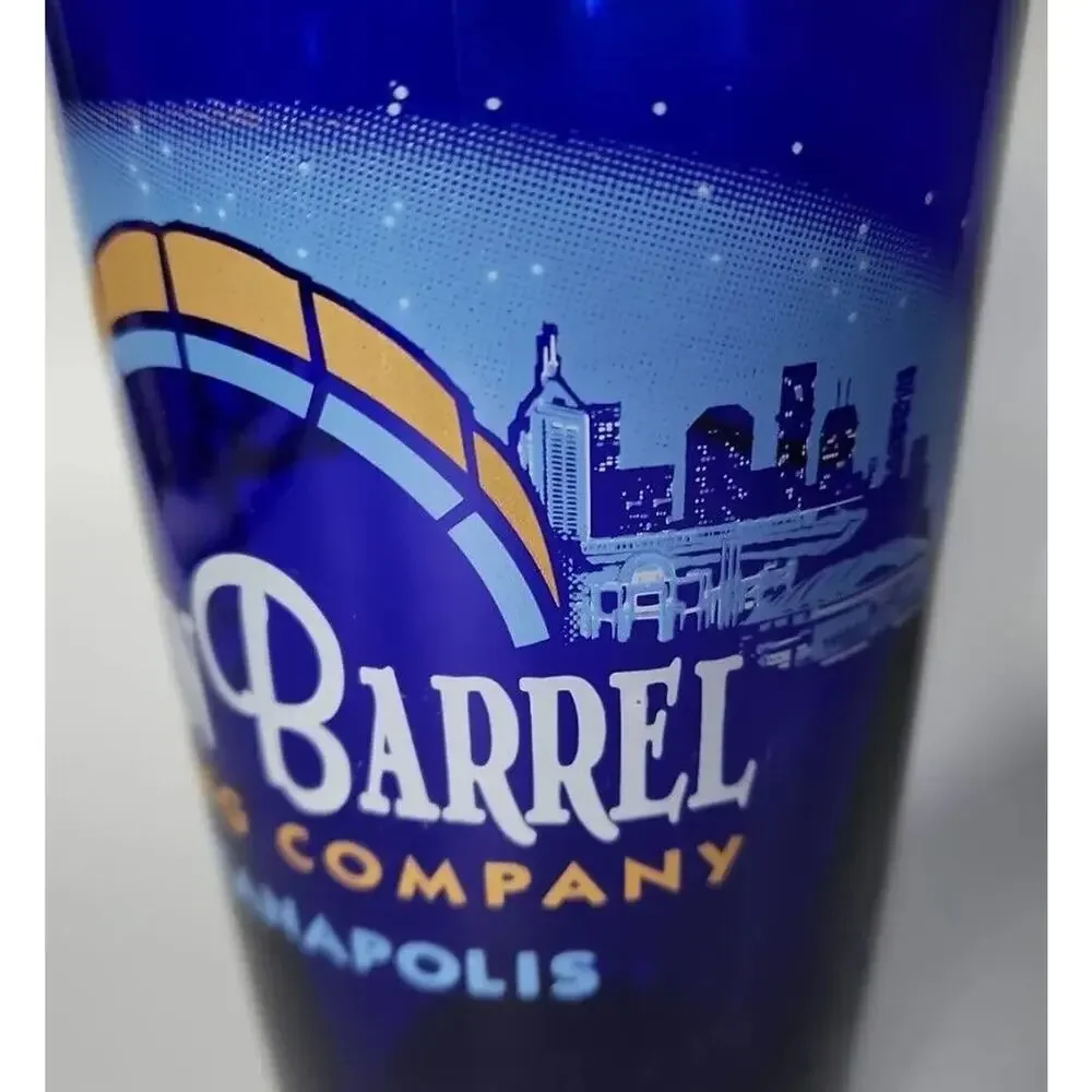 Oaken Barrel Brewing 2000 Collector's Blue Pint Beer Glass Indianapolis‎ U94